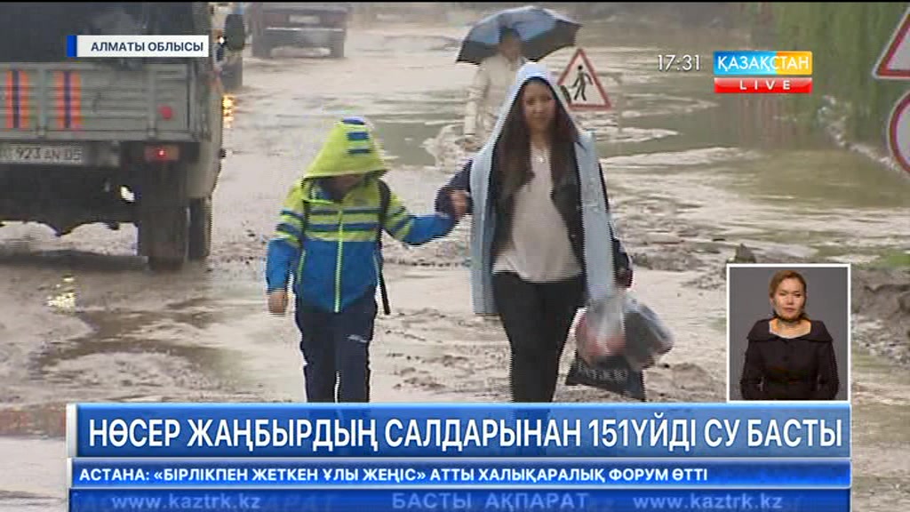 Алматы облысында нөсер жаңбырдың салдарынан 151 үйді су басты