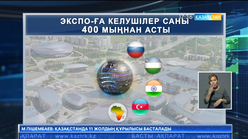 «ЭКСПО»-ға келушілер саны 400 мыңнан асты