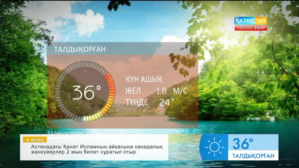 26 шілдеге арналған ауа райы болжамы