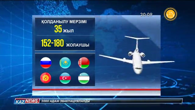 «Ту -154» ұшағы бүгінге дейін 39 рет апатқа ұшыраған