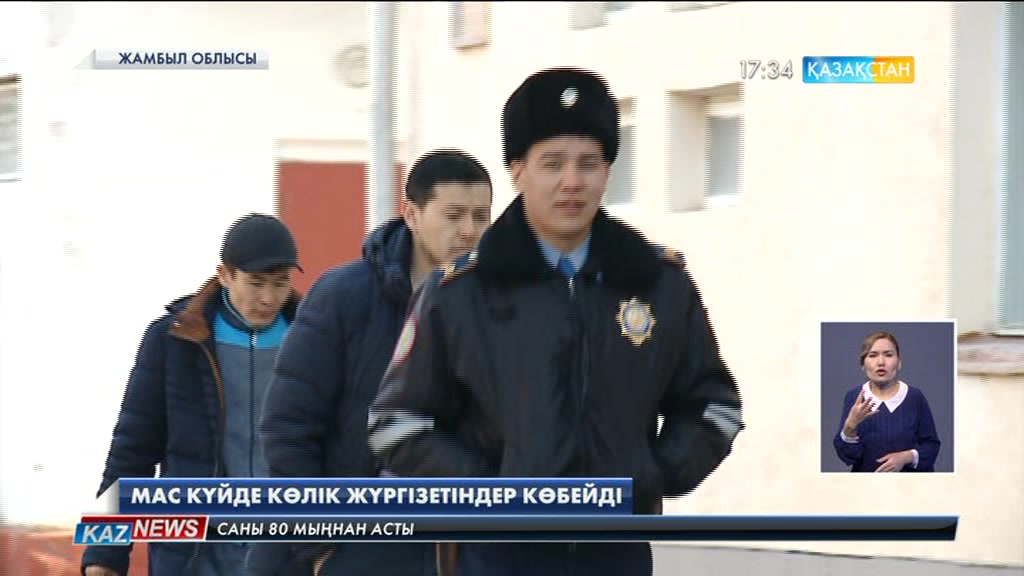 Жамбыл облысында бір тәулікте кемінде 2 жүргізуші мас күйінде ұсталады