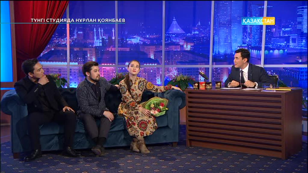 «Алмас қылыш» фильмінің актерлері «Түнгі студияда» қонақта
